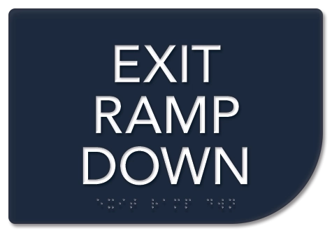 "Exit Ramp Down" Egress Sign - CA Compliant
