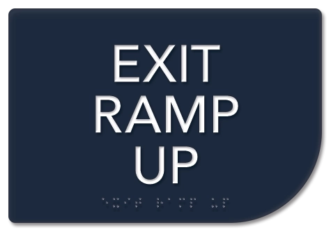 "Exit Ramp Up" Egress Sign - CA Compliant