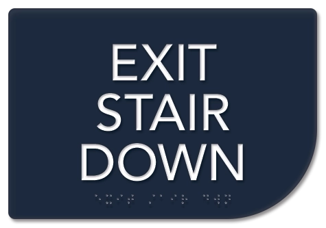 "Exit Stair Down" Egress Sign - CA Compliant