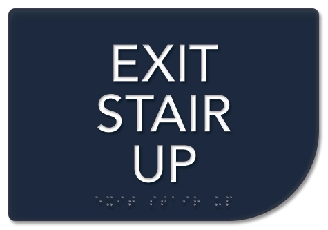 "Exit Stair Up" Egress Sign - CA Compliant