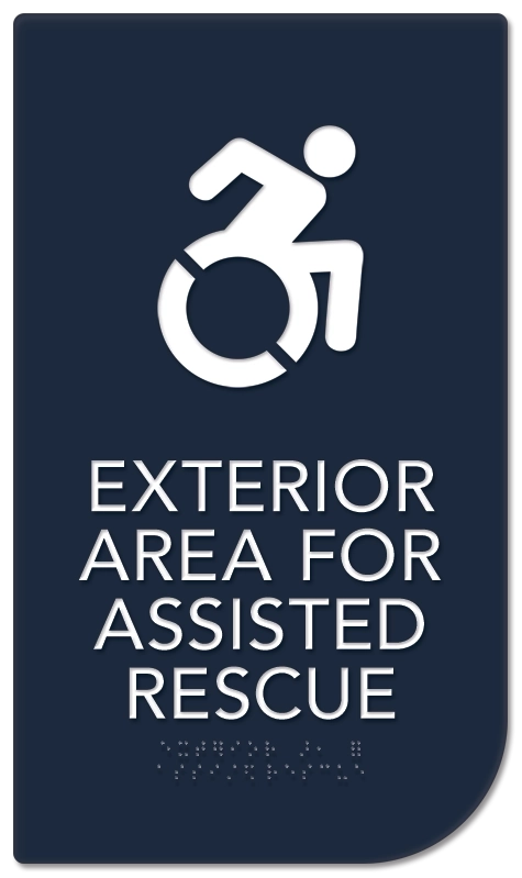 Exterior Area for Assisted Rescue Sign w/Dynamic ISA Symbol