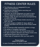 Fitness Center Rules Sign