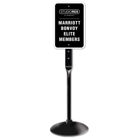 Marriott Elite Members Parking Sign Set -includes one (1) post and one (1) base.