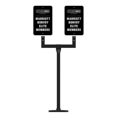 Marriott Elite Members Parking Sign Set w/ U-Bracket