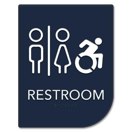 Restroom Sign w/Unisex & Dynamic ISA Symbols