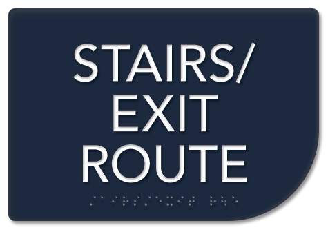 "Stairs/Exit Route" Egress Sign - CA Compliant