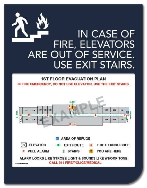 Standard Elevator Evacuation Plans - CA Compliant