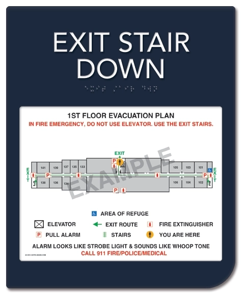 Standard Stairway Evacuation Plans - CA Compliant