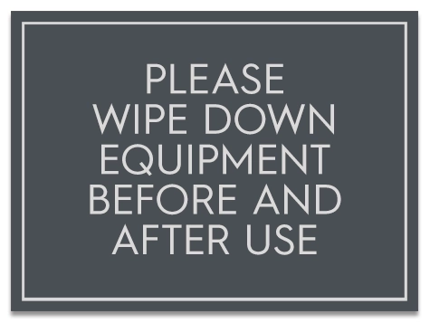 Wipe Down Equipment Sign - A