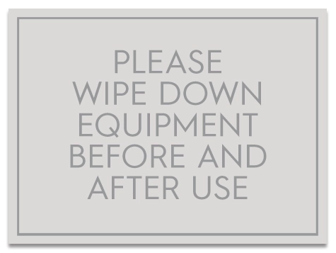 Wipe Down Equipment Sign - C