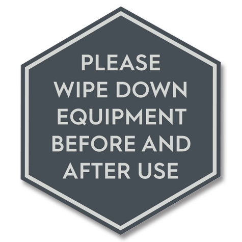 Wipe Down Equipment Vinyl Sign - A - 12 Pack