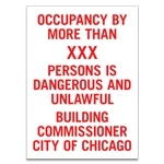 Chicago Maximum Occupancy Signage