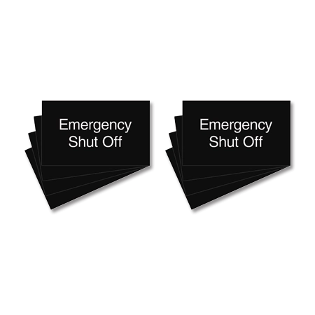 Emergency Shut Off Sign - 8 Pack