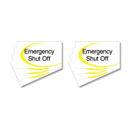 Emergency Shut Off Sign - 8 Pack