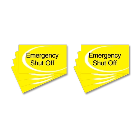 Emergency Shut Off Sign - 8 Pack