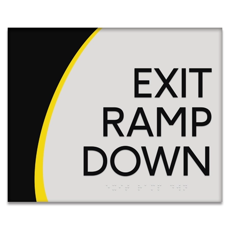 "Exit Ramp Down" Egress Sign - CA Compliant