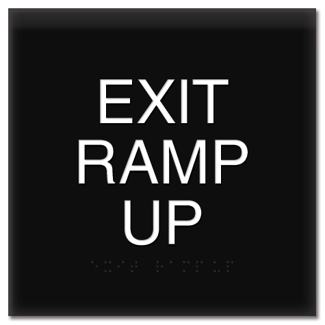 "Exit Ramp Up" Egress Sign - CA Compliant