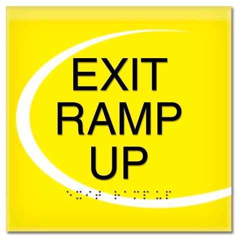 "Exit Ramp Up" Egress Sign - CA Compliant