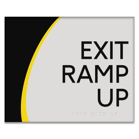 "Exit Ramp Up" Egress Sign - CA Compliant