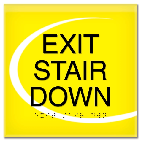 "Exit Stair Down" Egress Sign - CA Compliant