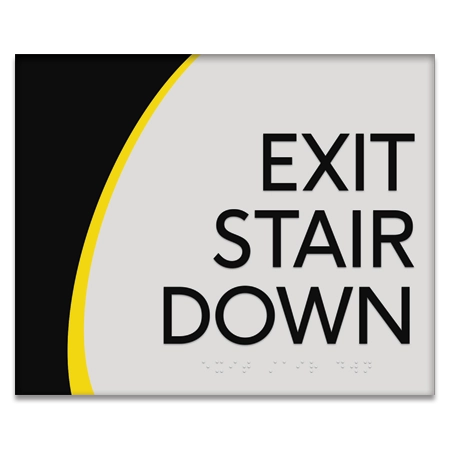 "Exit Stair Down" Egress Sign - CA Compliant