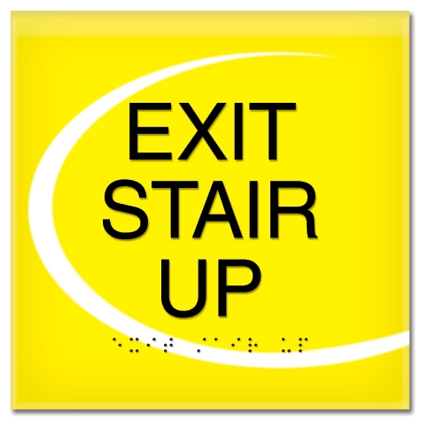 "Exit Stair Up" Egress Sign - CA Compliant