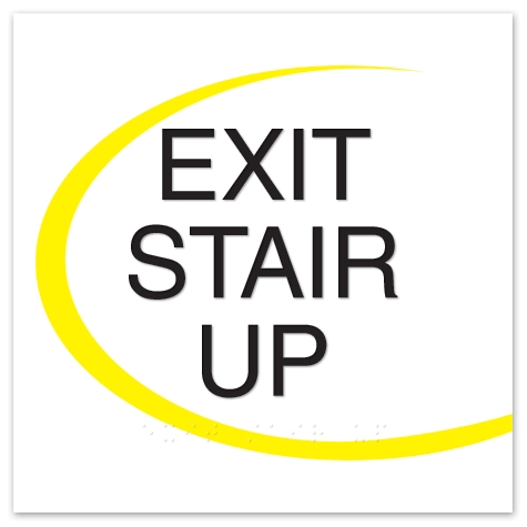 "Exit Stair Up" Egress Sign - CA Compliant