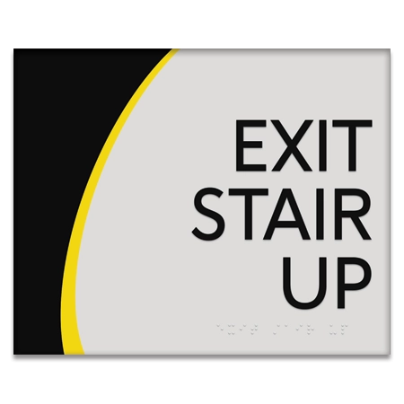 "Exit Stair Up" Egress Sign - CA Compliant