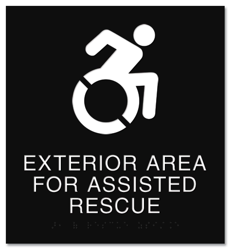 Exterior Area for Assisted Rescue Sign - Dynamic ISA Symbol