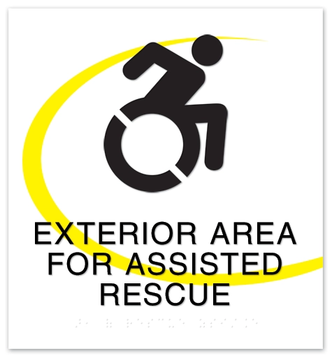 Exterior Area for Assisted Rescue Sign - Dynamic ISA Symbol