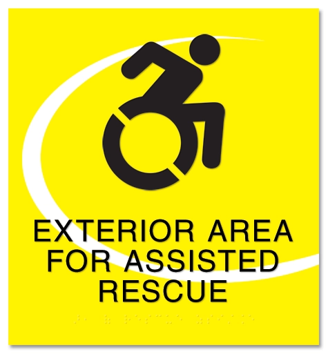 Exterior Area for Assisted Rescue Sign - Dynamic ISA Symbol