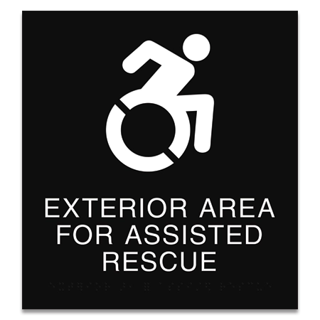Exterior Area for Assisted Rescue Sign - Dynamic ISA Symbol