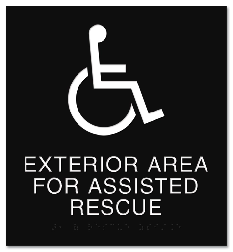 Exterior Area for Assisted Rescue Sign - ISA Symbol