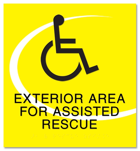 Exterior Area for Assisted Rescue Sign - ISA Symbol