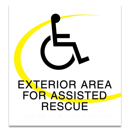 Exterior Area for Assisted Rescue Sign - ISA Symbol