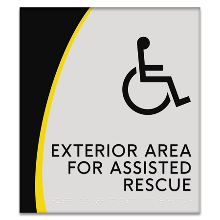 Exterior Area for Assisted Rescue Sign - ISA Symbol