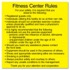 Fitness Center Rules Sign