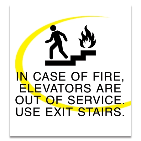 In Case of Fire, Elevators Are Out of Service... - No Braille