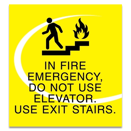 In Fire Emergency, Do Not Use Elevator - No Braille