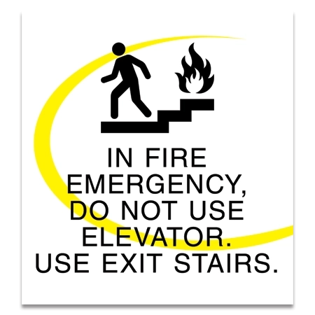 In Fire Emergency, Do Not Use Elevator - No Braille
