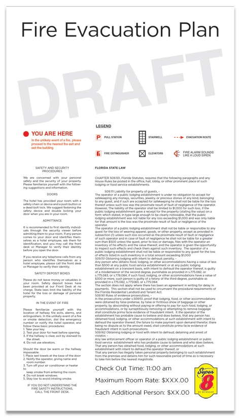 In Room Evacuation Plans