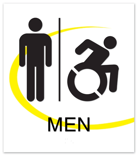 Men Sign w/Male & Dynamic ISA Symbols
