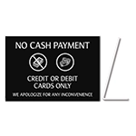 No Cash Payment - Easel Sign