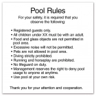 Pool Rules Sign