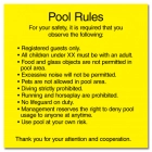 Pool Rules Sign