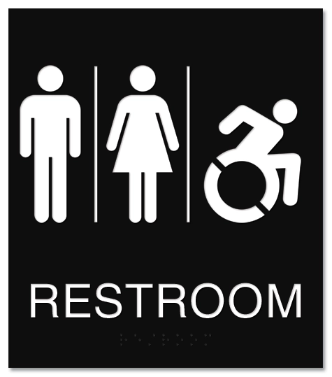 Restroom Sign w/Unisex & Dynamic ISA Symbols