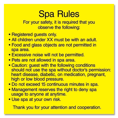 Spa Rules Sign