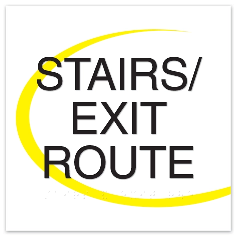 "Stairs/Exit Route" Egress Sign - CA Compliant