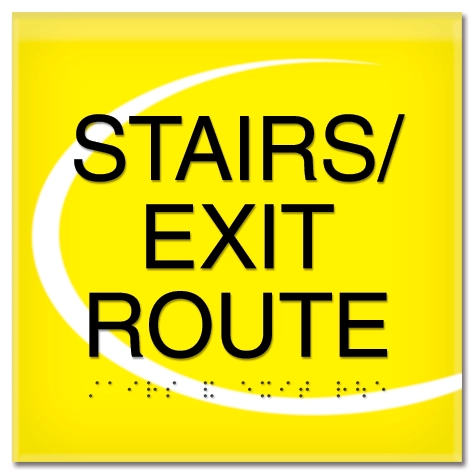 "Stairs/Exit Route" Egress Sign - CA Compliant