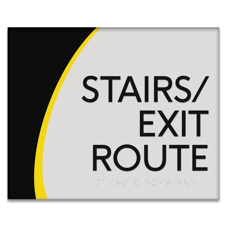 "Stairs/Exit Route" Egress Sign - CA Compliant
